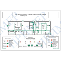 План эвакуации (600х400; Пластик ПВХ 4 мм, пленка фотолюминесцентная ГОСТ 12.2.143-2009, пластиковый профиль; )
