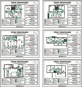 План эвакуации (600х400; Пленка фотолюминисцентная ГОСТ Р 12.2.143-2009; )