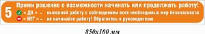 Прими решение о возможности начинать или продолжать работу 850х100 мм